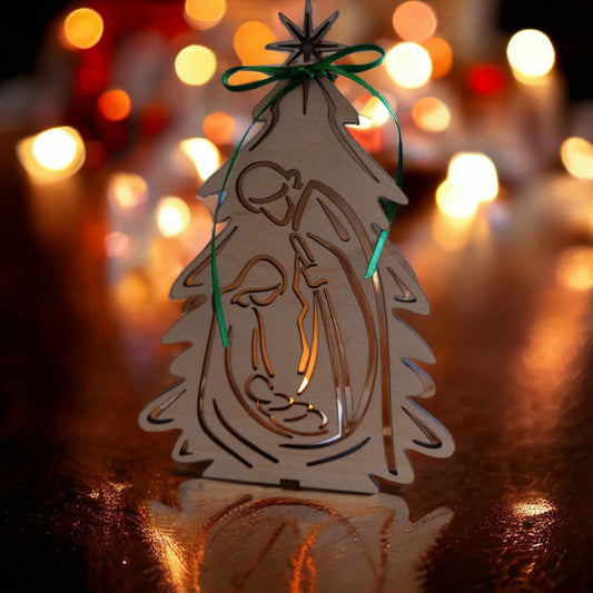 Laser Cut Nativity Votive Holder