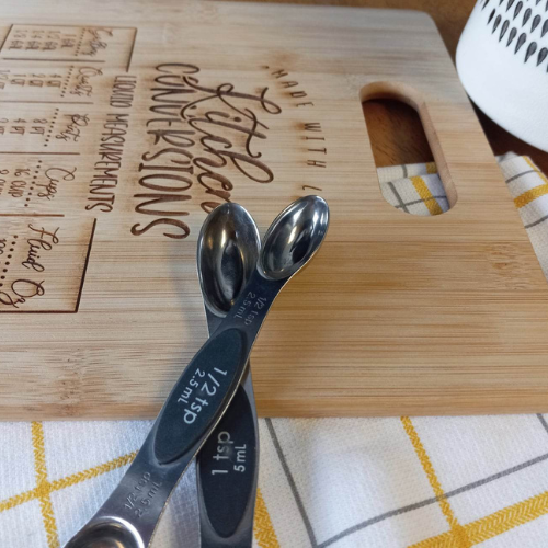 Engraved. Kitchen Conversion Chart  | Bamboo Cutting Board