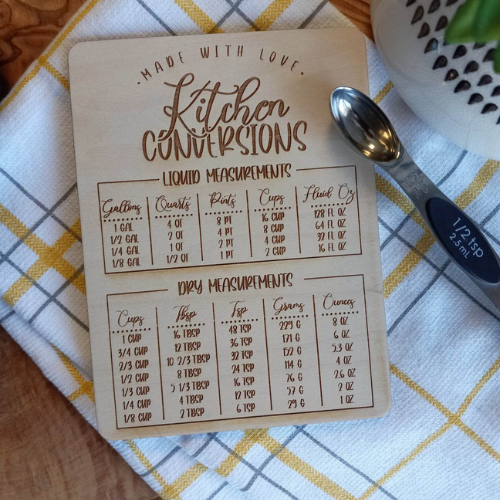 Engraved. Wood Kitchen Conversion Magnet